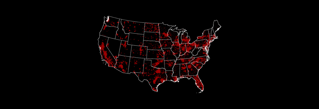 Verizon U.S. 5G coverage map, showing less 5G coverage than T-Mobile.